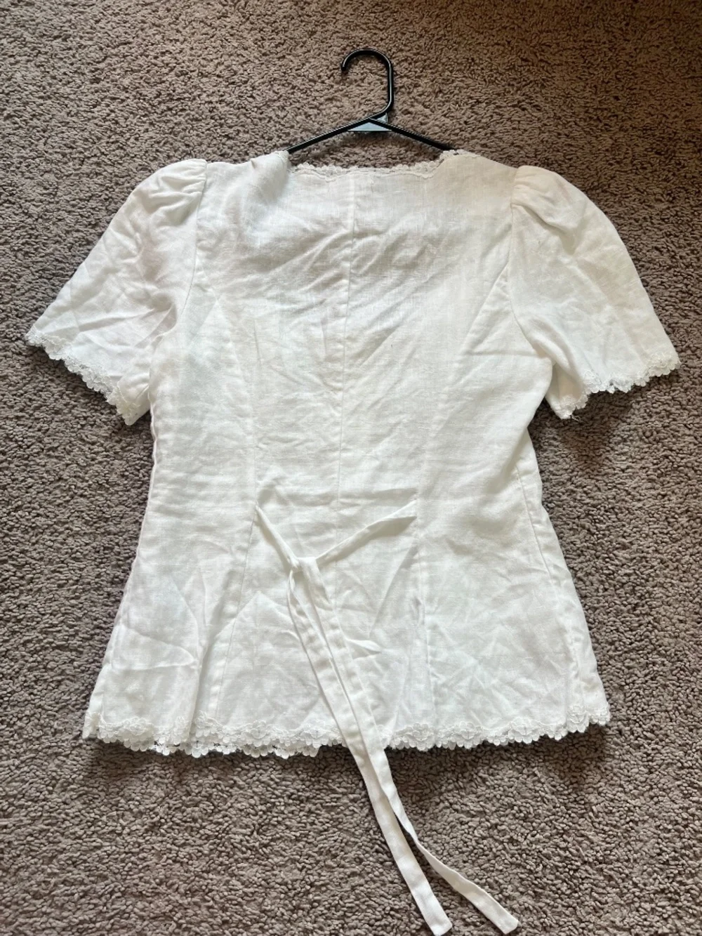 REFORMATION White Anabella Linen Top 6